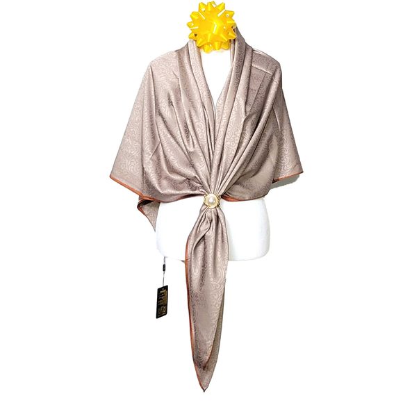 NWT Double Sided Silk Scarf 53"x53" Large Square Shawl Wrap SJJL 3229 - Picture 8 of 8